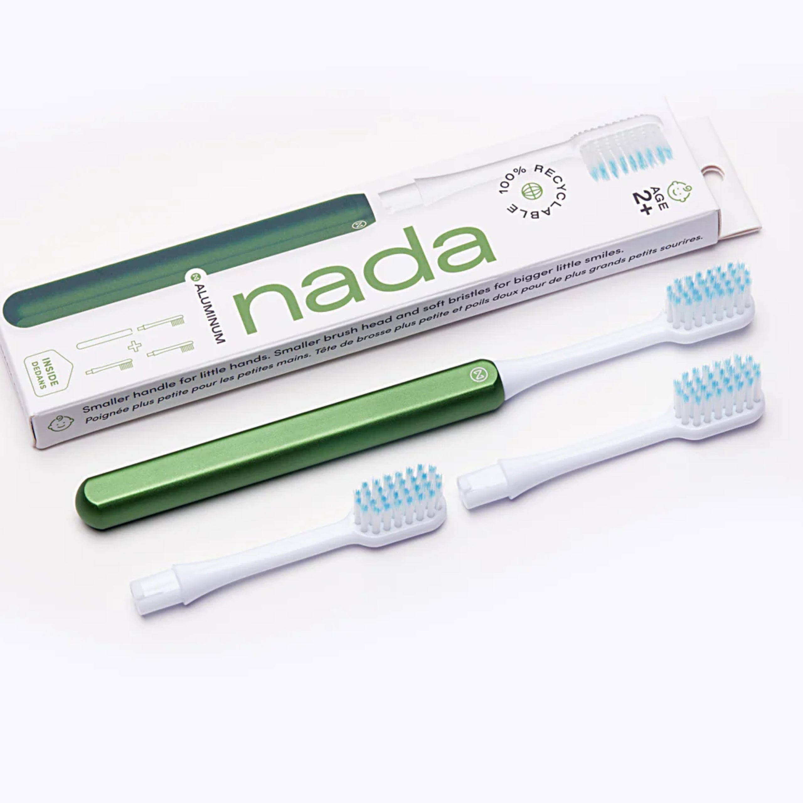 Kids Nada Toothbrush handle replacement heads green